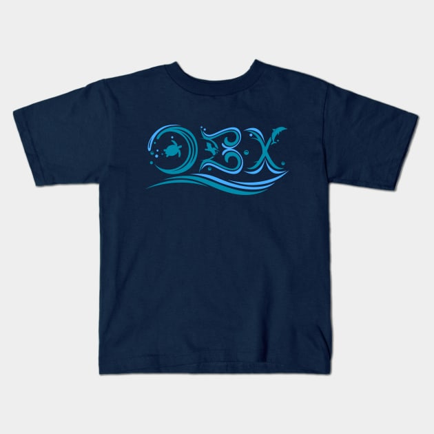 OBX Outer Banks North Carolina Waves Kids T-Shirt by TeeCreations
